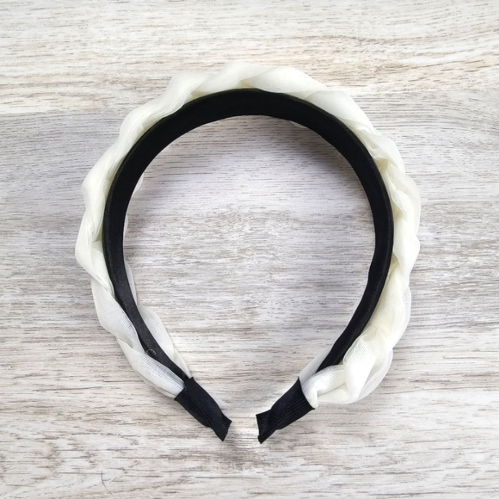 Ballet Core Chiffon Braided Headband Ivory